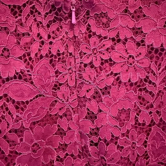NWT Zara Fuchsia Lace Midi Skirt - Picture 6 of 7